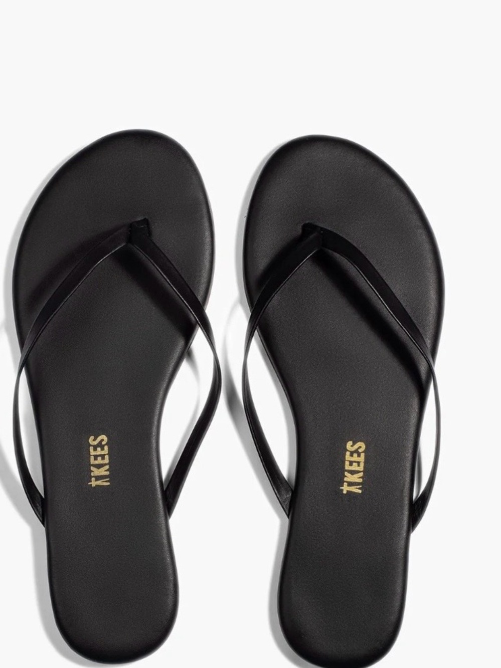 TKEES Women’s Black Minimalist Flip Flop Sandals, Size 7, NWT
